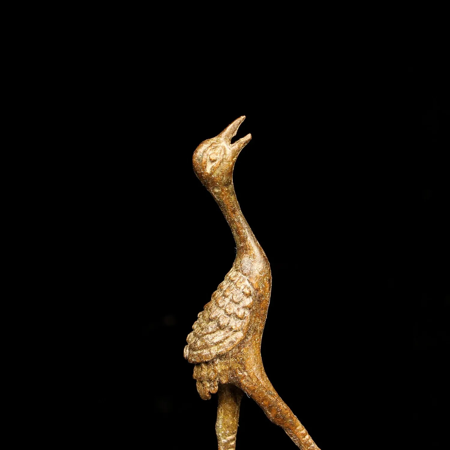 Vintage Bronze Crane & Dragon Turtle Statue Feng Shui Success Longevity Home Office Desk Decor Gift Collectible Art