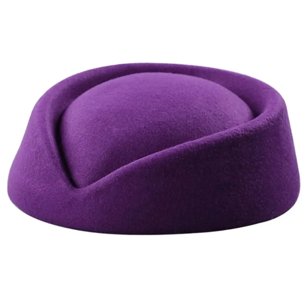 Vintage Looking Flight Attendant Hat Teardrop Hat Pillbox Hat Airline Stewardess Caps Beret Hat Colorful Uniform Stewardess Hat view 2