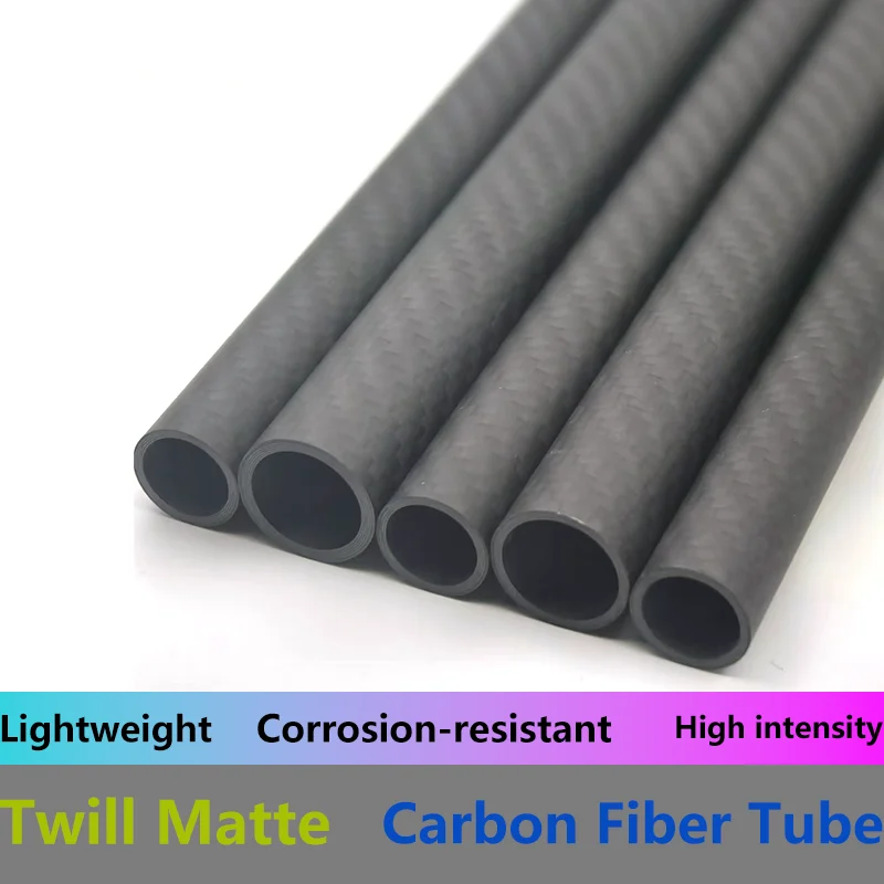 3K carbon fiber tube Twill Matte 2 pcs length 500MM OD 6-40MM wall thickness 1.5mm coil tube is used for model airplanes or kite