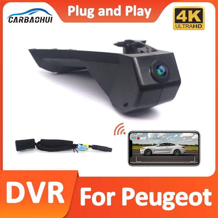 Car DVR 4K Dash Cam Video Recorder Camera Easy Installation For Peugeot 3008 4008 5008 DS5 DS5LS DS6 DS7 Citroen C2 C3 C4 C5 C6