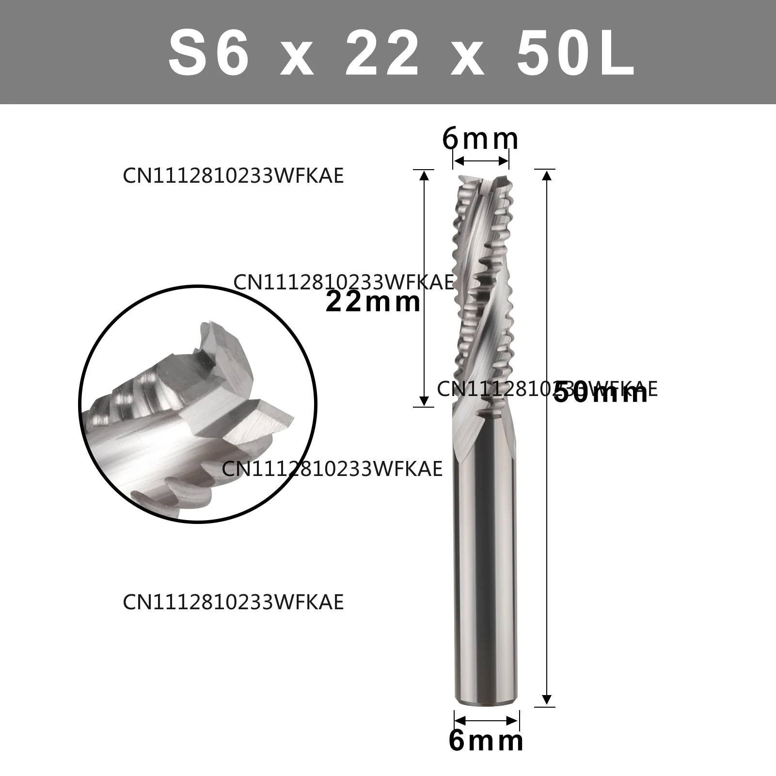 1 PC 3 Flutes 6mm 8mm Shank Carbide Heavy Duty Roughing Milling Cutter Woodworking Tools CNC Router Bit for Cutting Keyhole