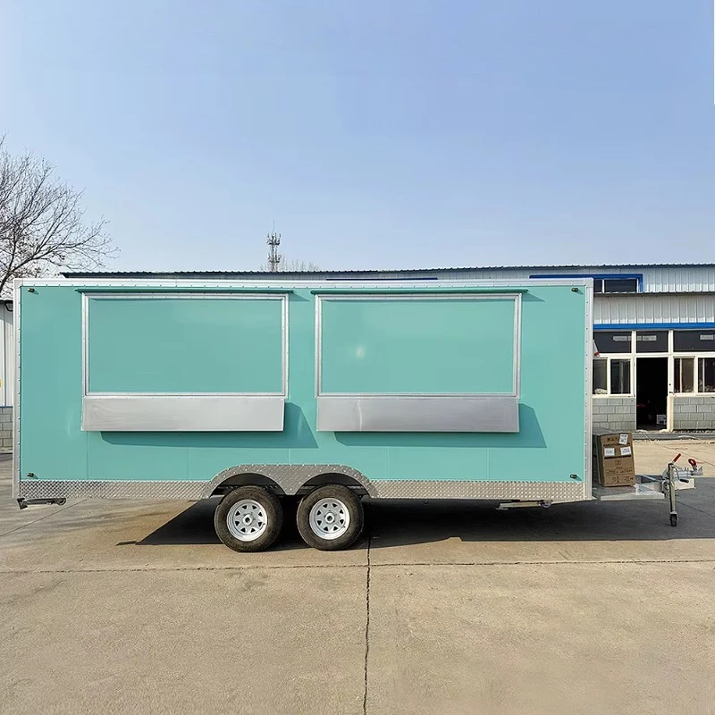Australia Standard Food Concession Trailer Fully Equipped Fast Food Truck Mobile Catering Trailer Street Vending Cart