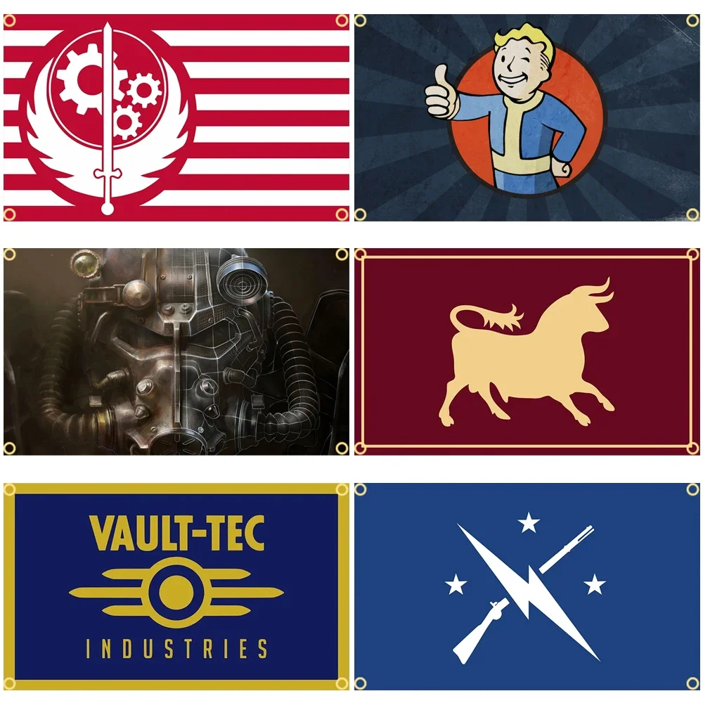 3x5Fts Vault-Tec Legion Caesar\'s Brotherhood Of Steel Flag Poliester Drukowana dekoracja Baner Gobelin