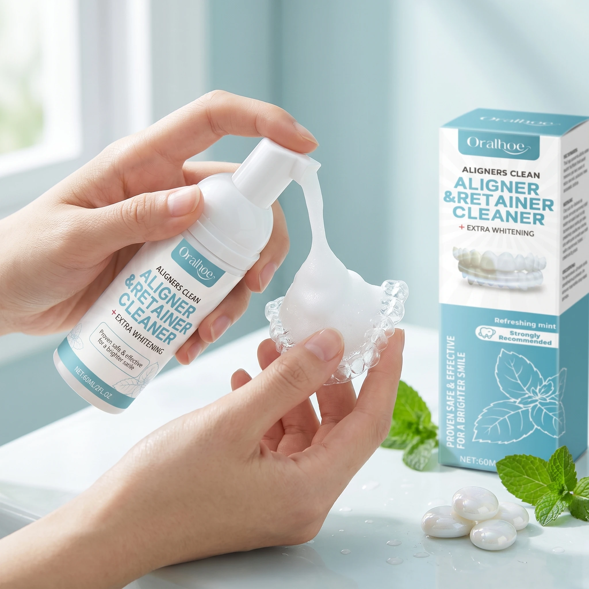Orthodontic Braces Foam Cleaner Remove Bacter Stains Reduce Odor Wear Extend Braces Service Life Teeth Retainer Daily Care 60ml