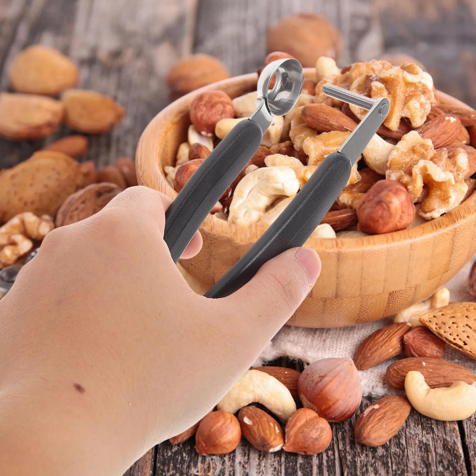 Strumento per pettinare ciliegie in acciaio inossidabile con datario rosso, per rimuovere il nucleo della frutta, estrattore per fossa di ciliegie, strumento per pitter per olive da cucina
