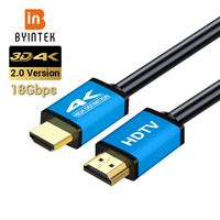 BYINTEK 1.5m 5m 5FT 15FT 2.0 3D 4K HD Cable for 1080P Projector TV Quality Gold Plated Interface 19+1 Copper Cores