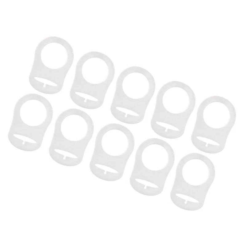 30 Pcs Button Silicone Ring Mam Pacifier Holder Mannequin Clip Adapter Transparent