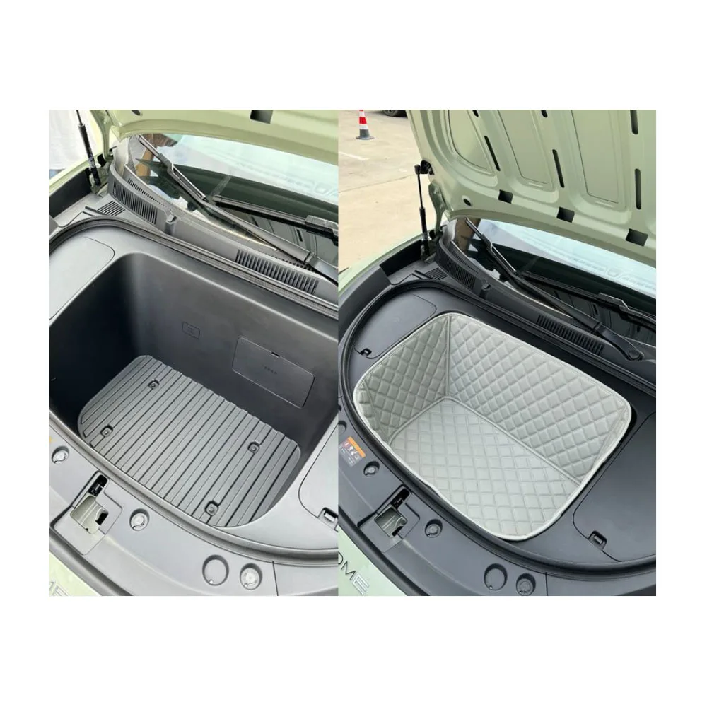 Leather Car Front Storage Box Pad For Geely GEOME Xingyuan 2024 Trunk Mat Waterproof Bottom Protector Pad Car Interior Decor