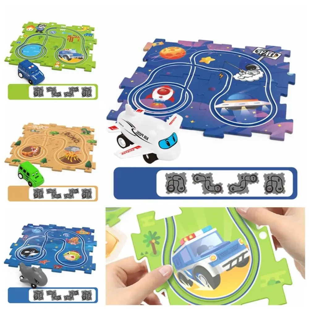 Colorful Urban Scene Assembly Multi orbit Funny Car Track Puzzle Interesting Free Combination Rail Transit Scene Toys Kids Gift