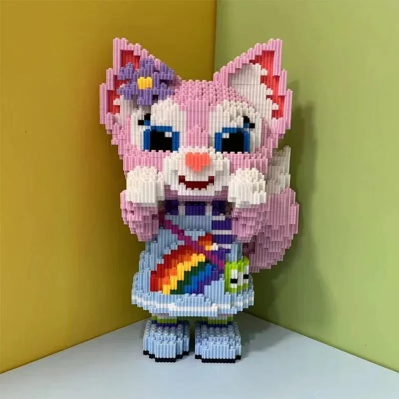 

Kawaii популярный строительный блок Disney Stellalou Linabell, фигурка, игрушки, детский подарок на день рождения, головоломка, украшение для рабочего стола