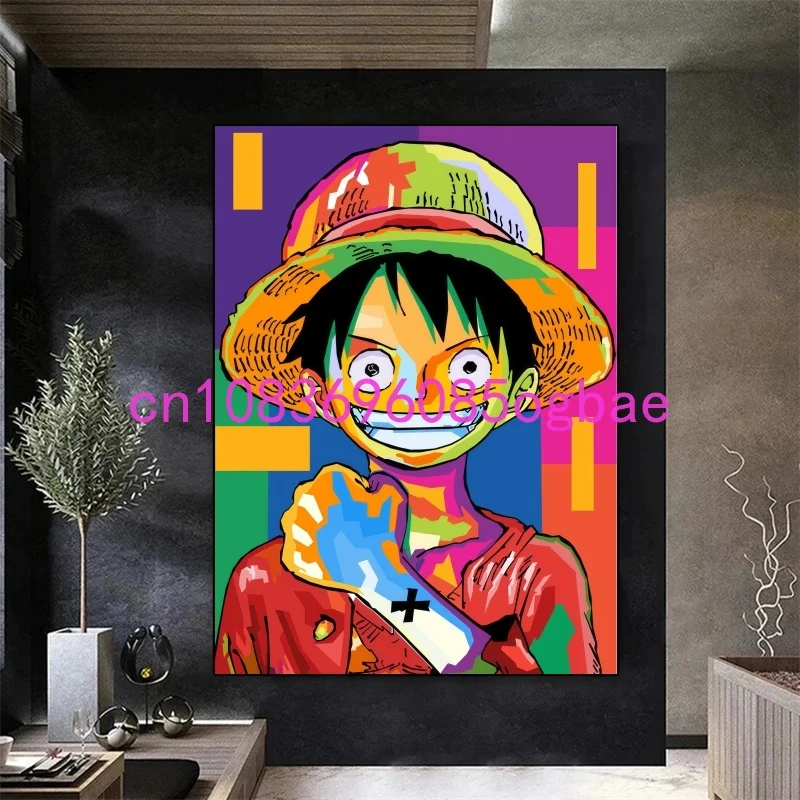 

Аниме-постер «One Piece» с Луффи и Зоро в акварельном стиле, подходит для украшения дома и спальни, винтажная картина на холсте