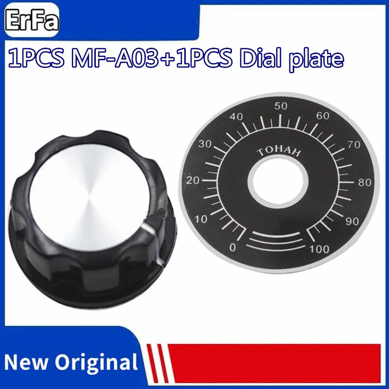 

1 sets 1pcs A03 dial knob + 1pcs MF-A03 bakelite knob with scale plate sheet scale digital potentiometer