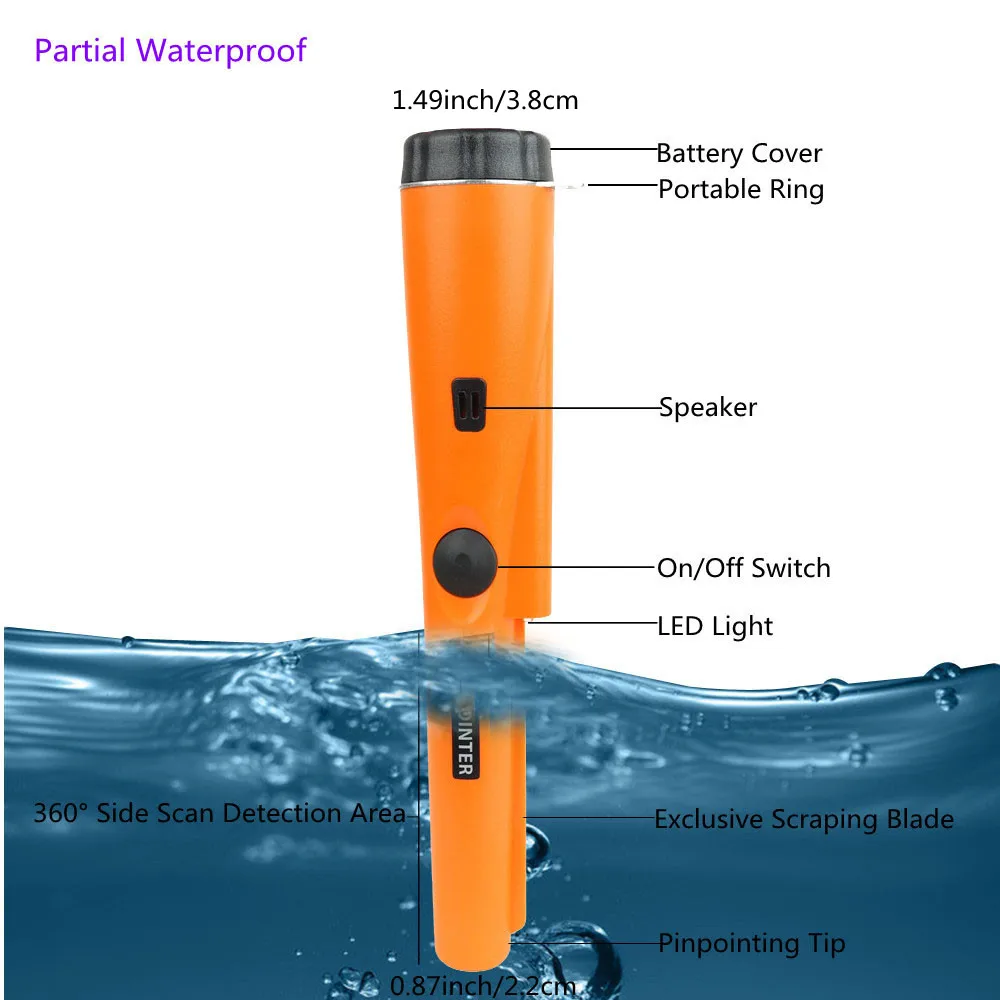 Imagem -05 - Atualizar Detector de Metais Profissional Sensível Identificar Sonda Sensível à Mão com Pulseira para Encontrar Moedas de Ouro e Prata