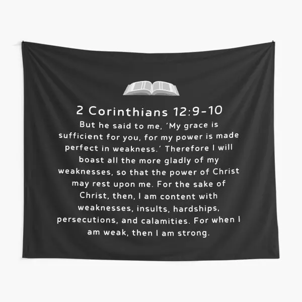 2 Corinthians 12 9 10  Tapestry Hanging Art Home Towel Colored Bedroom Bedspread Decoration Wall Room Printed Decor Beautiful