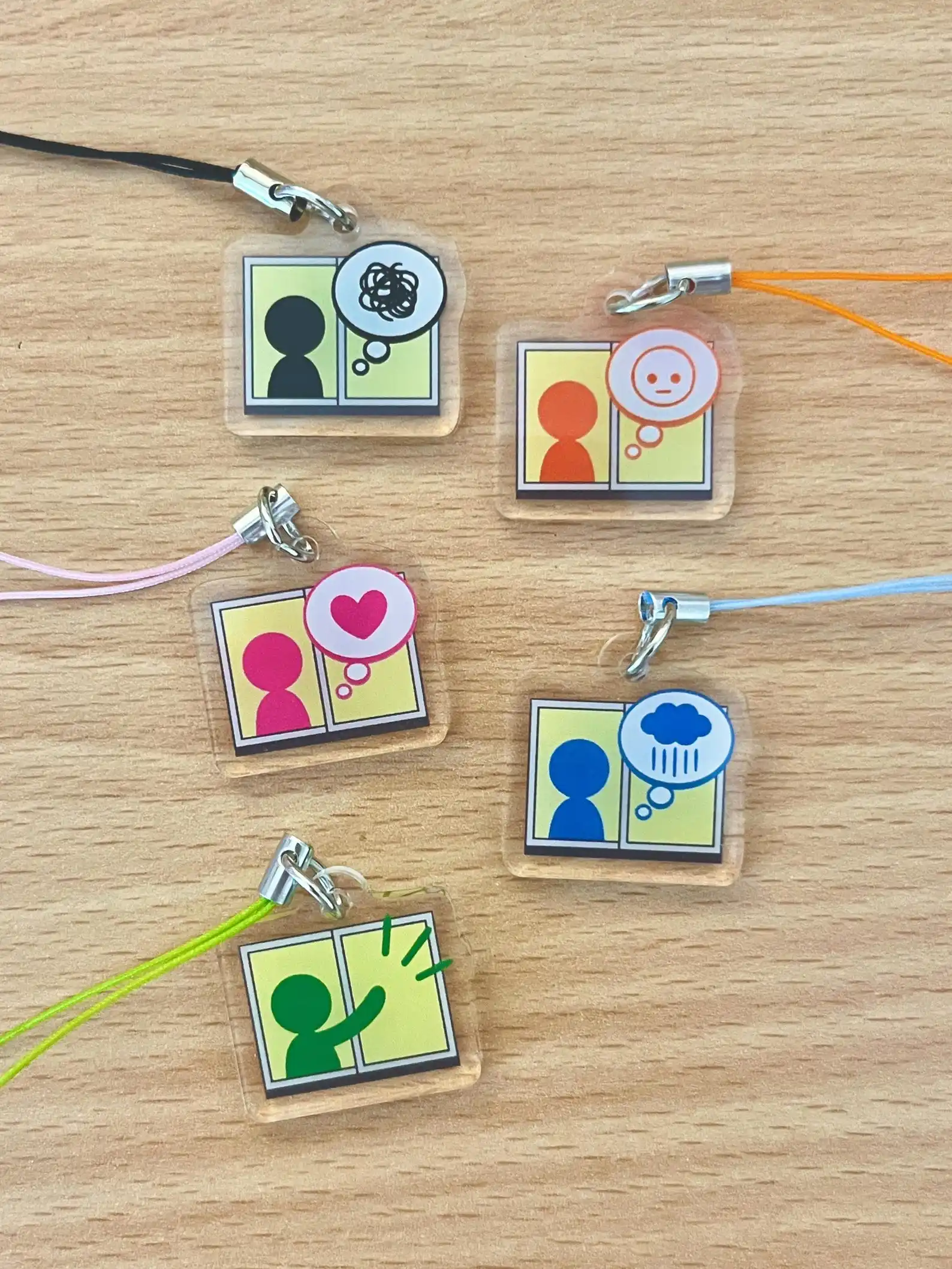 mee friend tomo life video game double-sided acrylic keychain phone charm accessory