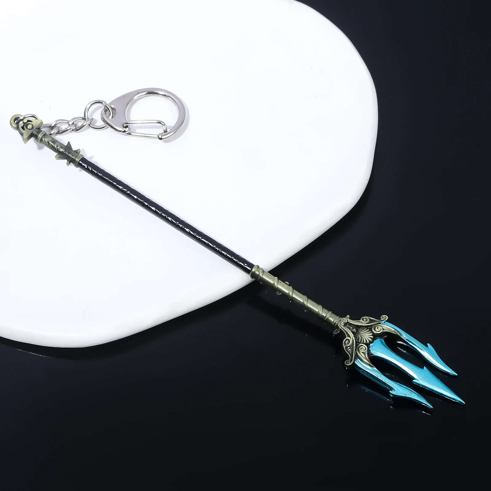Poseidon Trident Metal Weapon Keychain
