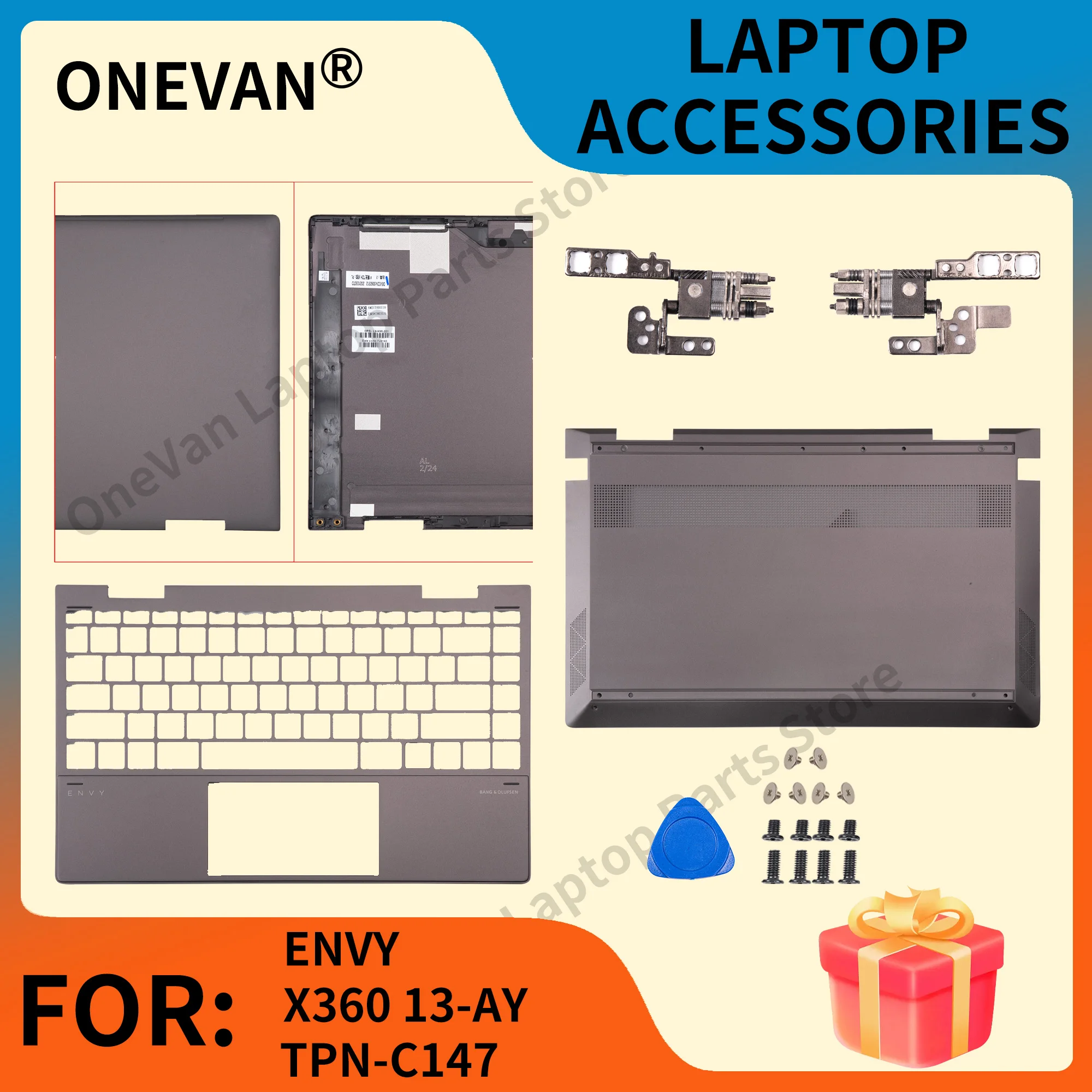 

Новые чехлы для ENVY X360 13-AY TPN-C147 Задняя крышка ЖК-дисплея L94498-001 Верхняя нижняя крышка подставки для рук с ЖК-дисплеем L94514 Коричневый