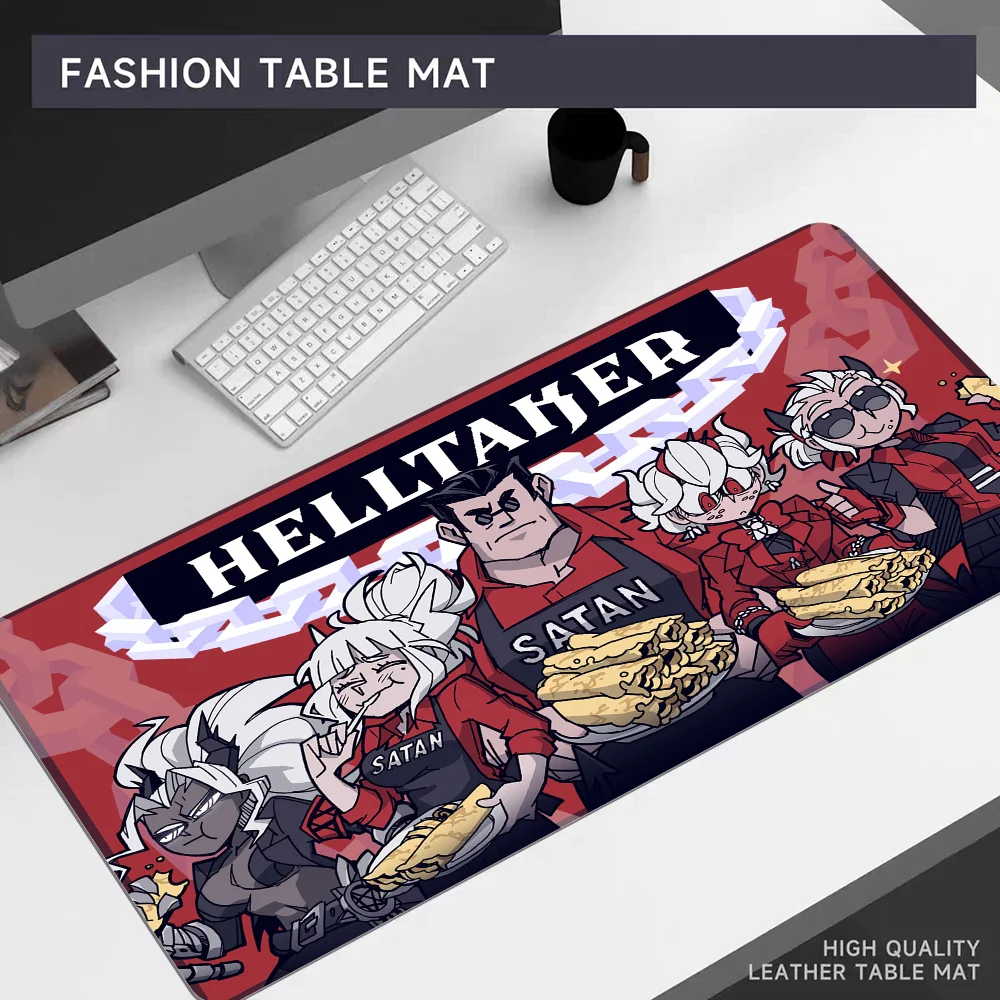 H-Helltaker Mousepad 80x30cm XL Lockedge Office Computer Desk Mat Table Keyboard Big Mouse Pad Laptop Cushion Girls Bedroom