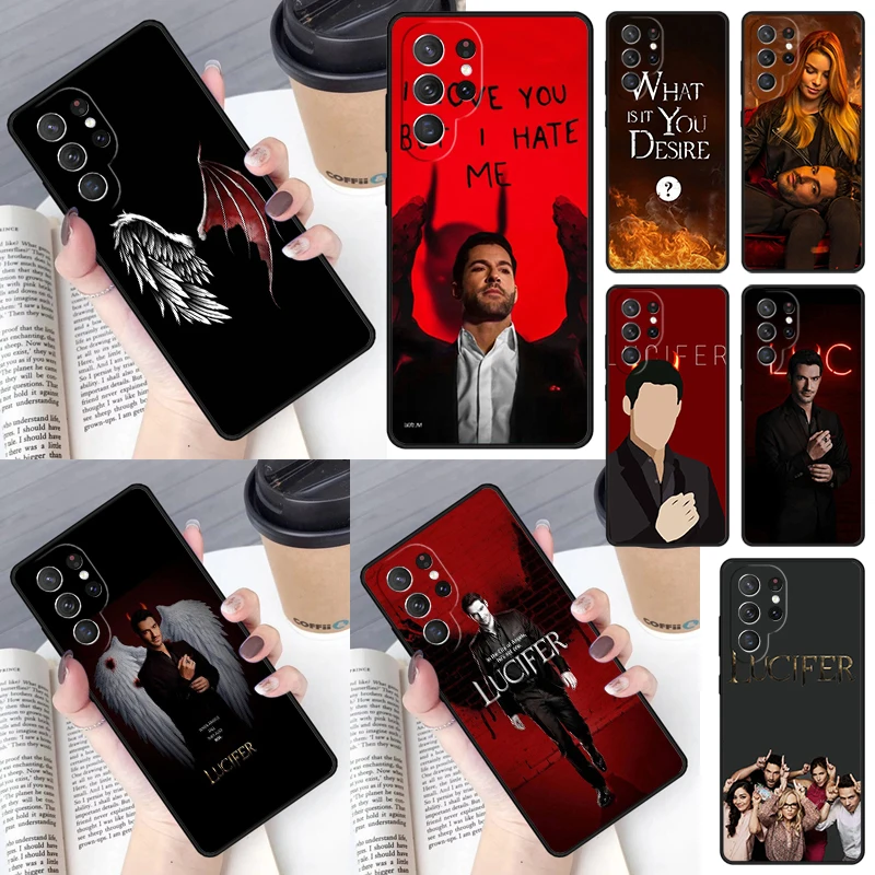 Lucifer Serie TV Cover For Samsung Galaxy S23 Ultra S22 S20 S21 FE S8 S9 S10 Plus Note 10 20 Ultra phone Case