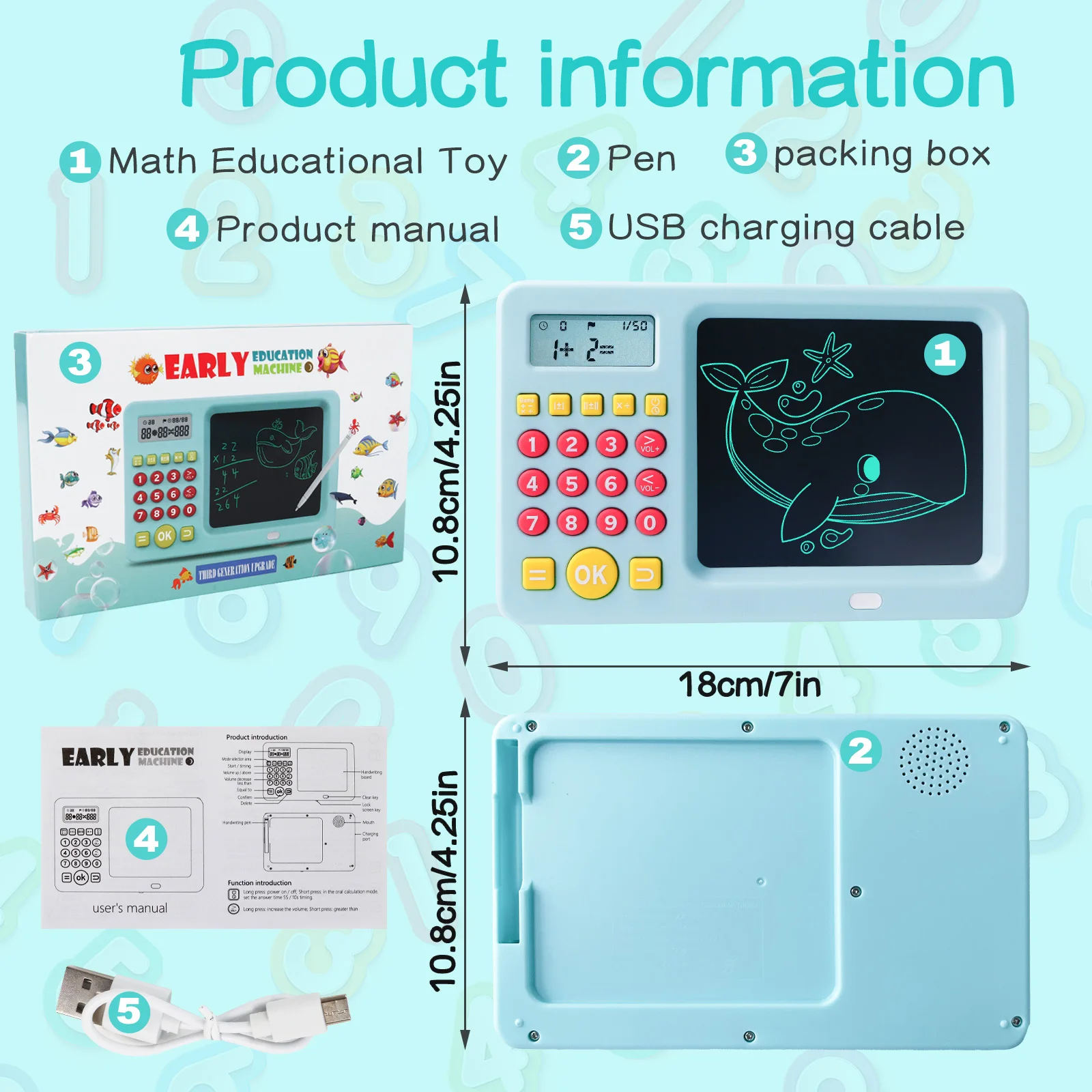 子供用電子ライティングボード、製図板、教育玩具、ギフト、3年