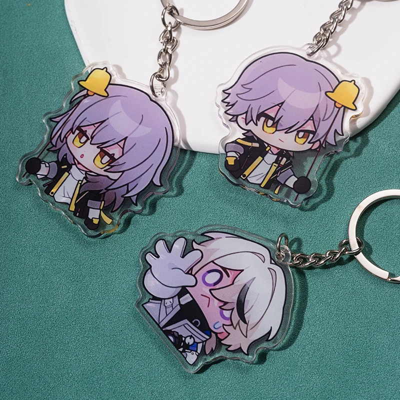 Anime Honkai: Star Rail Theme Cartoon Q Versions Character Acrylic Keychain Student School Bag Pendant Keyring Decoration Toys