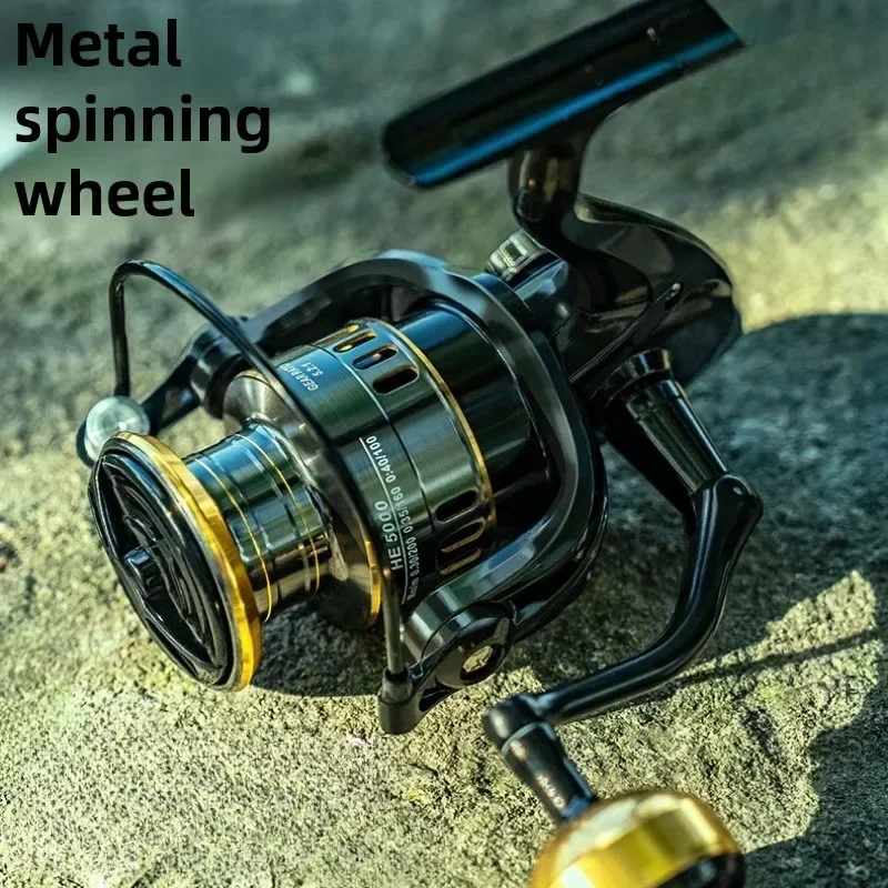 

Fishing Reel HE500-7000 Metal Spool Eva Grip Spinning Reel for Carp Fishing Equipment Max Drag 10kg Reel Fishing