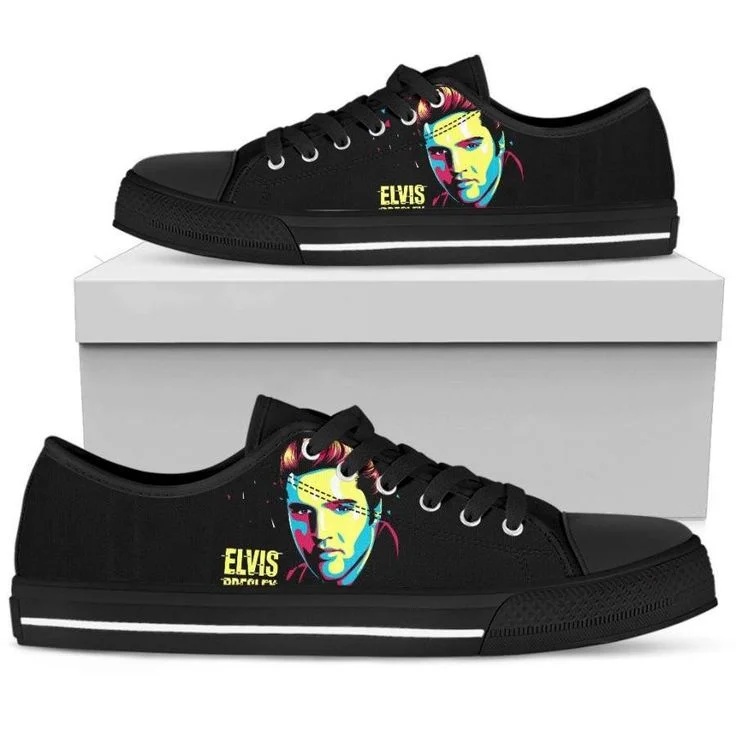 Elvis der König Hillbilly Katze Low Top hochwertige Turnschuhe Herren Damen Teenager Aaron Leinwand Sneaker Paar benutzer definierte Schuh Presley