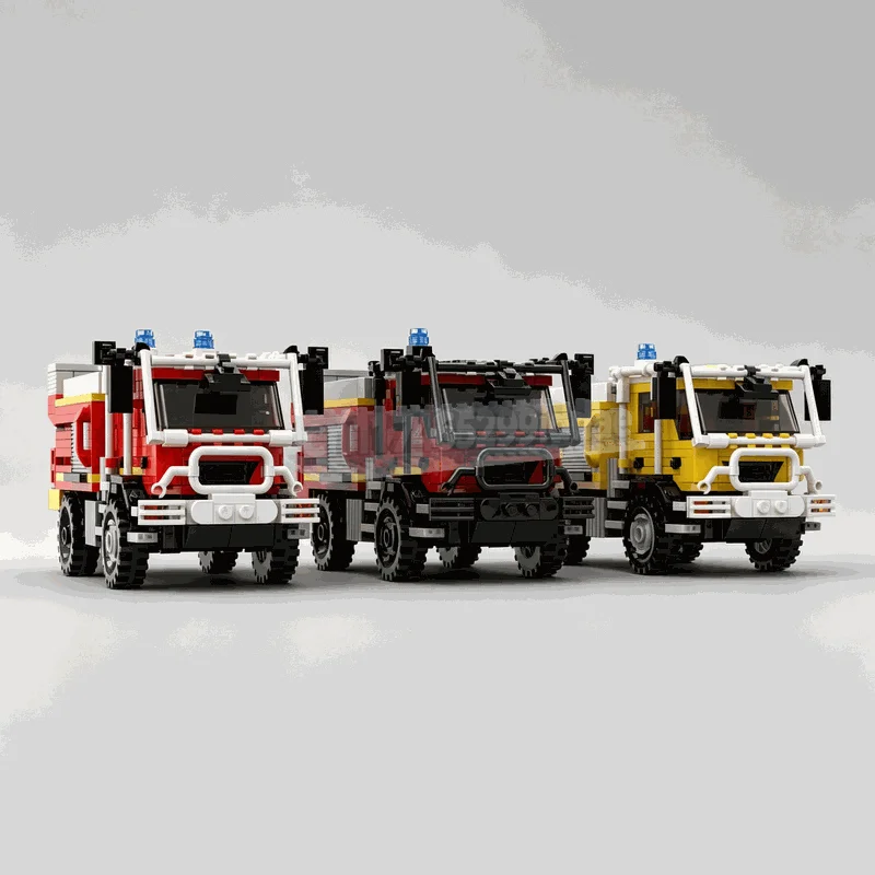 NEW 2059PCS Renault Fire Truck CCF Model MOC Custom Puzzle Emergency Vehicle DIY Assembly Educational Building Blocks Toy Gift