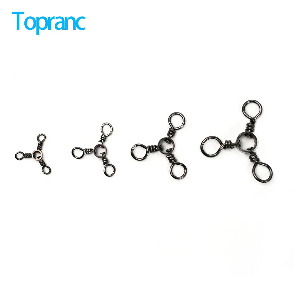 Topranc 48Pcs 3-way Rotating Ring Joint Split Type Fishing Line Fishing Accessories Fishing Gear 2# 4# 6# 8# Bottom Bounce