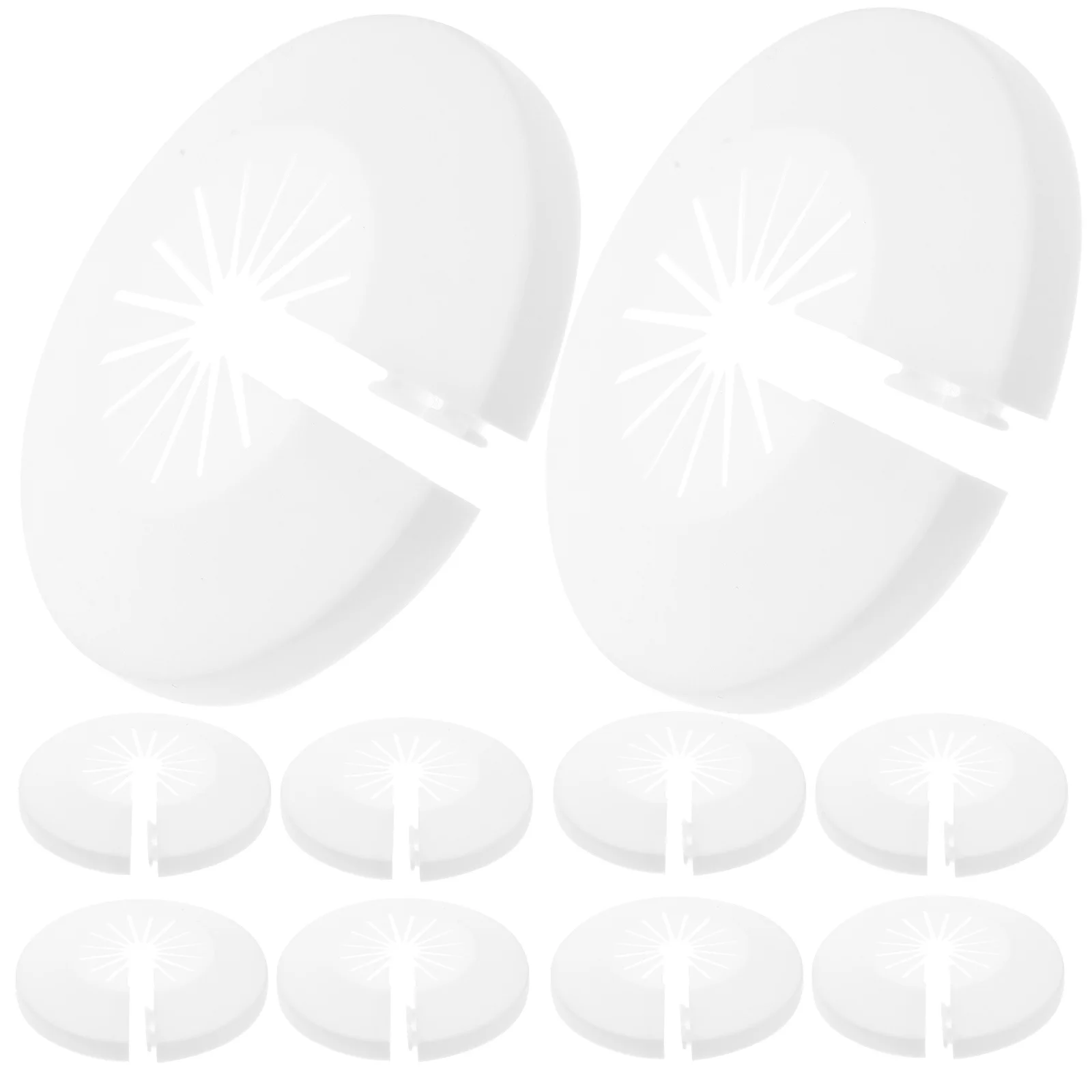 10 szt. Dekoracyjne osłony rur, łatwa instalacja, ocynkowane płytki maskujące do instalacji hydraulicznych, ozdobne nakładki na odpływ wodny