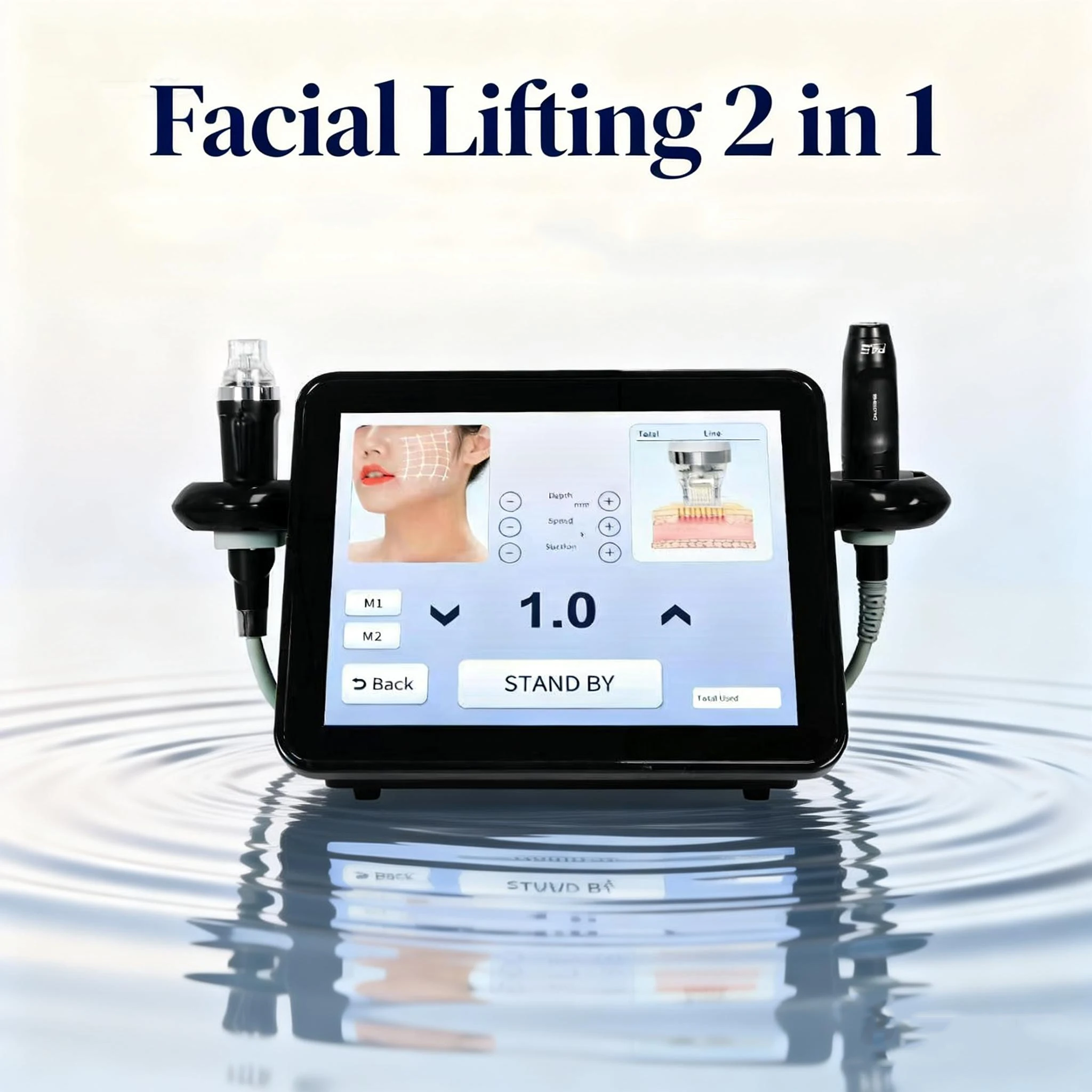Facial Lifting Device 2-in-1 for Lifting, Firming, Lightening Fine Lines, Removing Acne Marks, Repairing Skin, and Beauty Salons