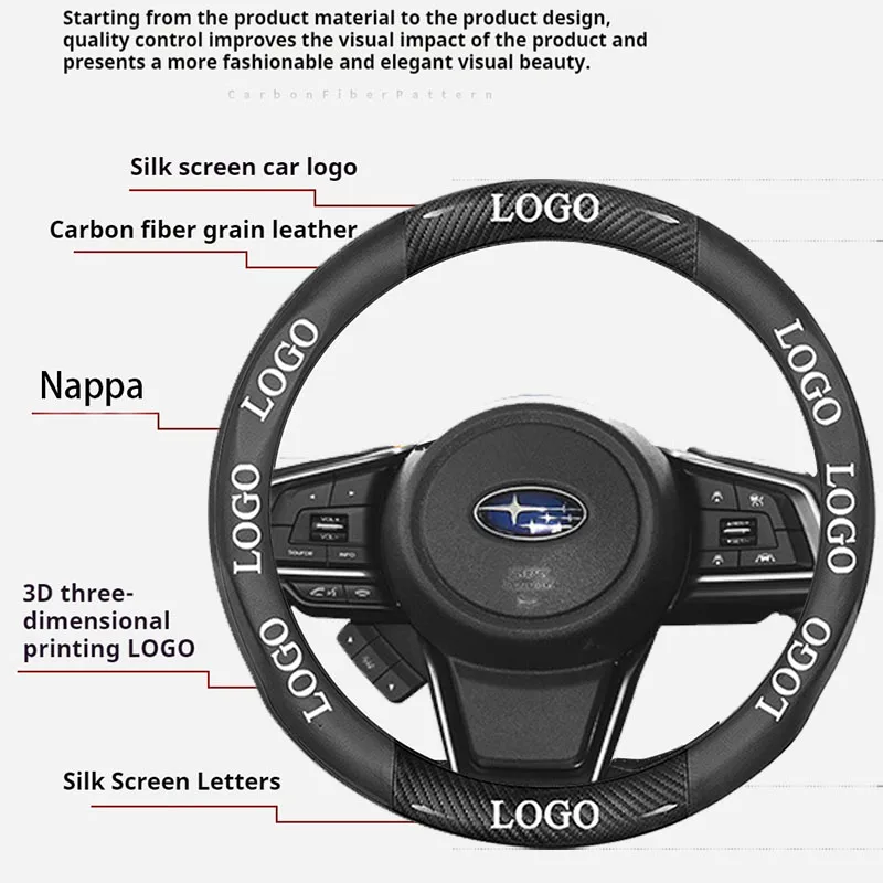 Anti-slip Microfiber leather car suede steering wheel cover for Subaru STI ascent BRZ forseter Impreza Legacy Outback XV Levorg