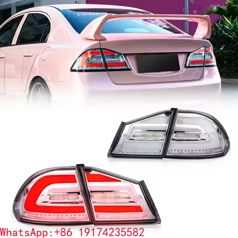 ForArchaic LED Tail Light Clear Chrome Edition Back Lamp FN2 FD1 Type R 2006-2011 Tail Light for Honda Civic FD2 Taillights
