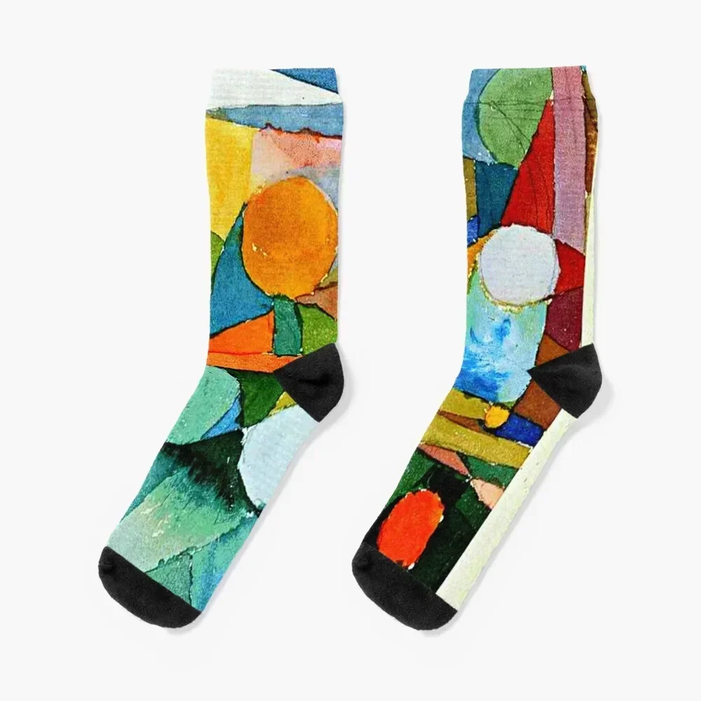 Colour Shapes by Paul Klee Socks cycling shoes cotton Socks For Men Women's