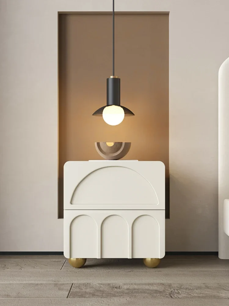 Modern Simple Small Apartment Bedroom Storage Cabinet Style Ins Locker Style Mushroom Shape Bedside Table