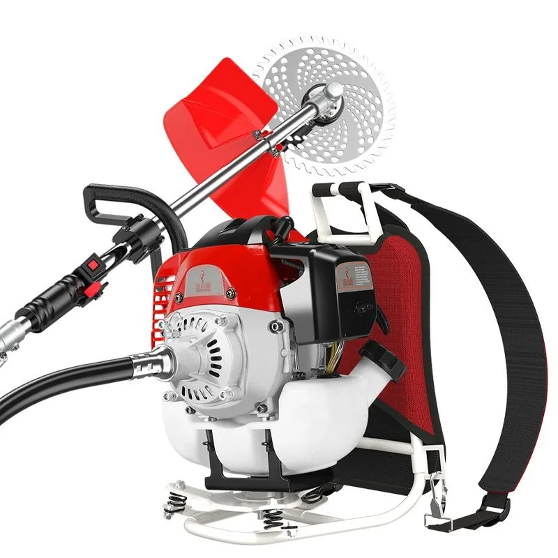 Knapsack two-stroke high-power multi-functional household and agricultural lawn harvesting and weeding machine