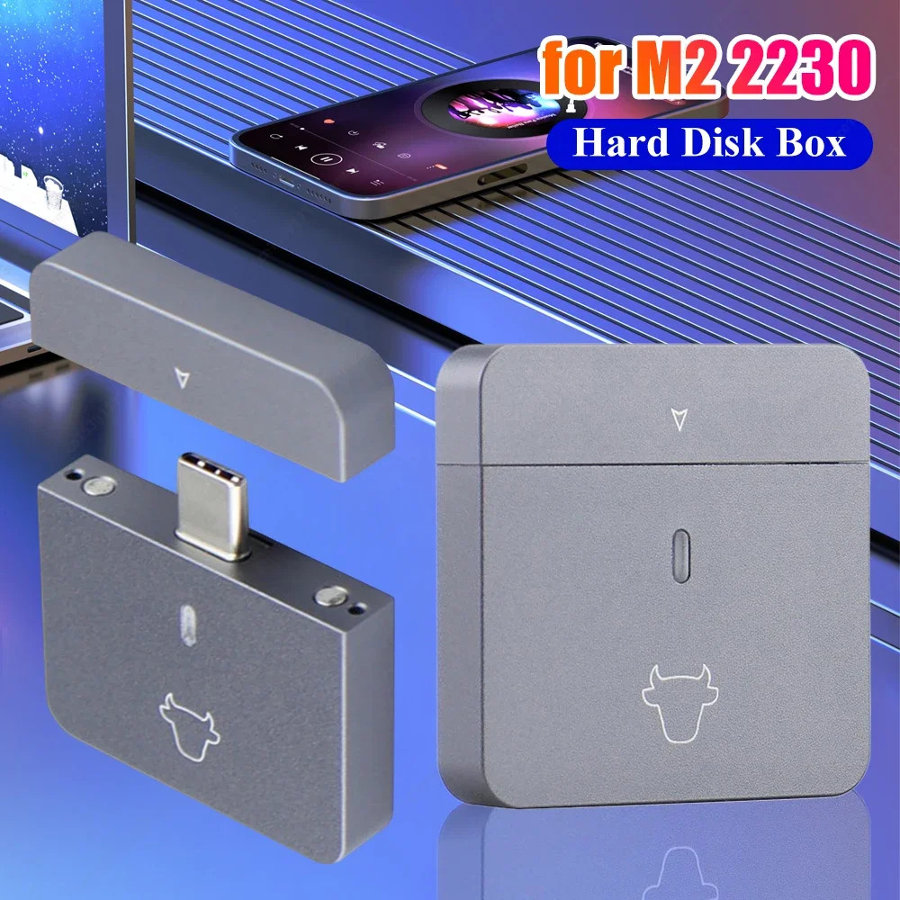 M.2 NVMe 2230 صندوق القرص الصلب USB3.2 Gen2 حافظة قرص الحالة الصلبة المحمول التوصيل والتشغيل SSD الضميمة سبائك الألومنيوم لـ M2 2230