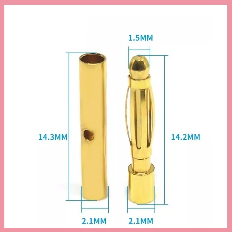 2/5/10pairs 2mm Banana Plug Gold-Plated Bullet Male Female Banana Connector Motor Battery Plugs for RC Battery Parts DIY B6