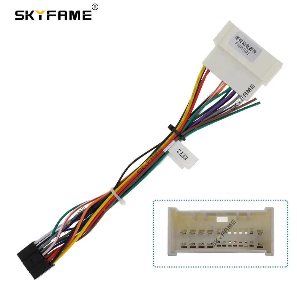 SKYFAME Car 16pin Wiring Harness Adapter Android Radio Power Cable For Hyundai Elantra Cerato Santafi