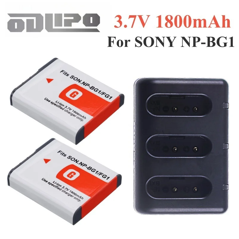 1850mAh NP-BG1 NP-FG1 NPBG1 Rechargeable Li-ion Digital Camera Battery For Sony DSC H3 H5 H7 W70 W80 WX1 NP BG1 FG1 Battery