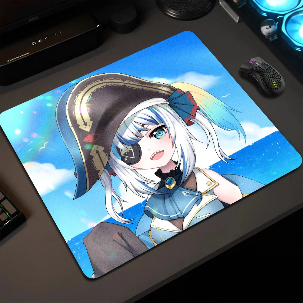 Gawr Gura Virtual Youtuber Hololive Girl Mousepad Small LockEdge Mouse Pad For Gamers Computer Desk Pad Anti-slip Rubber