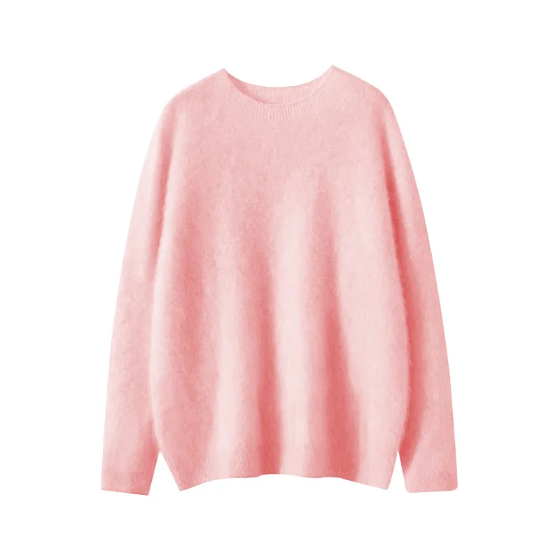Birdtree, 96,5% schapenwol 3,5% kasjmier pluche gebreide trui, dames O-hals dieptepunt gebreide kleding, 2025 herfst zachte trui T5O818JF