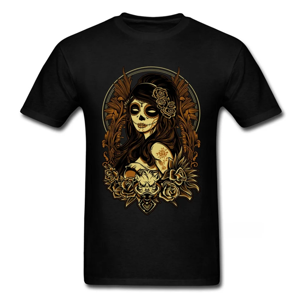 Night Of The Kitsune Mask T Shirt Men T-shirt Mexico Dead Skull Tshirt Horror Art Tops Tees Halloween Clothing Black