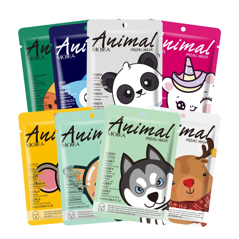 1/5/10/20pcs MOIKA Puppy Animal Facial Mask Face Moisturizing Brightening Repair Hydrating Skin Care