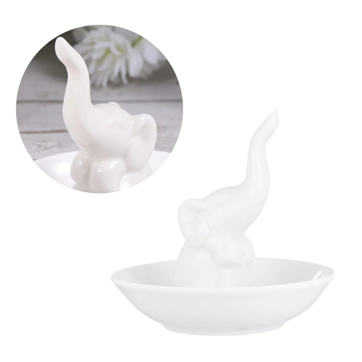 

Ring Jewerly Plate Ceramic Necklace Holder Porcelain Earring Rack Jewelry Bowl Jewlery Tray White Dish