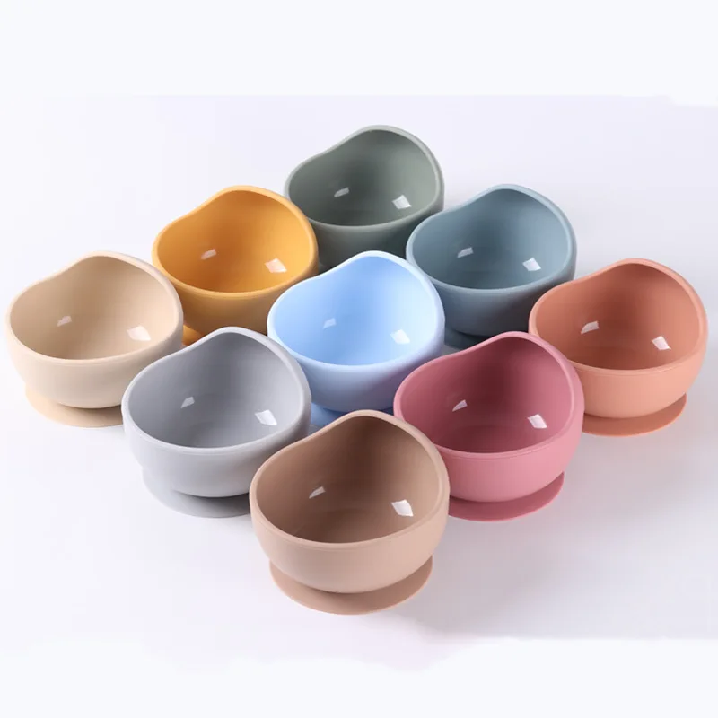 Children's Silicone Suction Bowl Feeding Tableware Infant Non-slip Training Learn To Eat Rice Bowl Baby Complementary Food Bowl