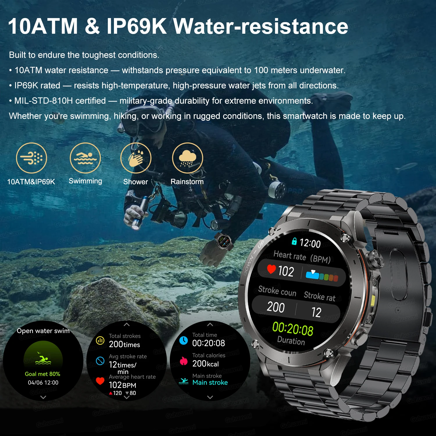 2025 nouveau pour Xiaomi GPS montre intelligente 730mAh batterie 6-satellite GNSS 10ATM boussole étanche 170 + Sport moniteur de santé Smartwatch