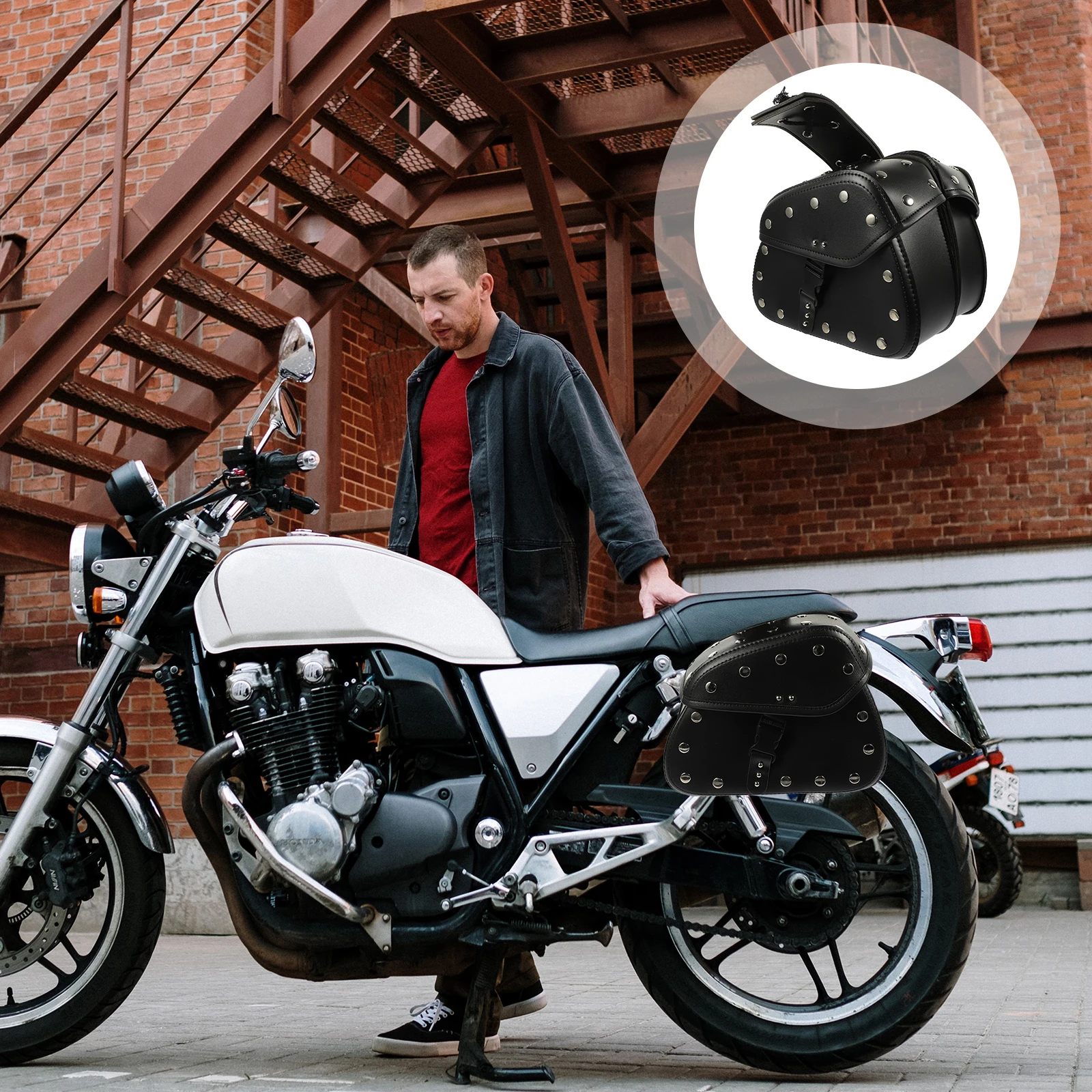 

2pcs Motorcycle Side Bag Set Universal Saddlebags For Motorcycles Storage Panniers With Large Capacity Phone Keys
