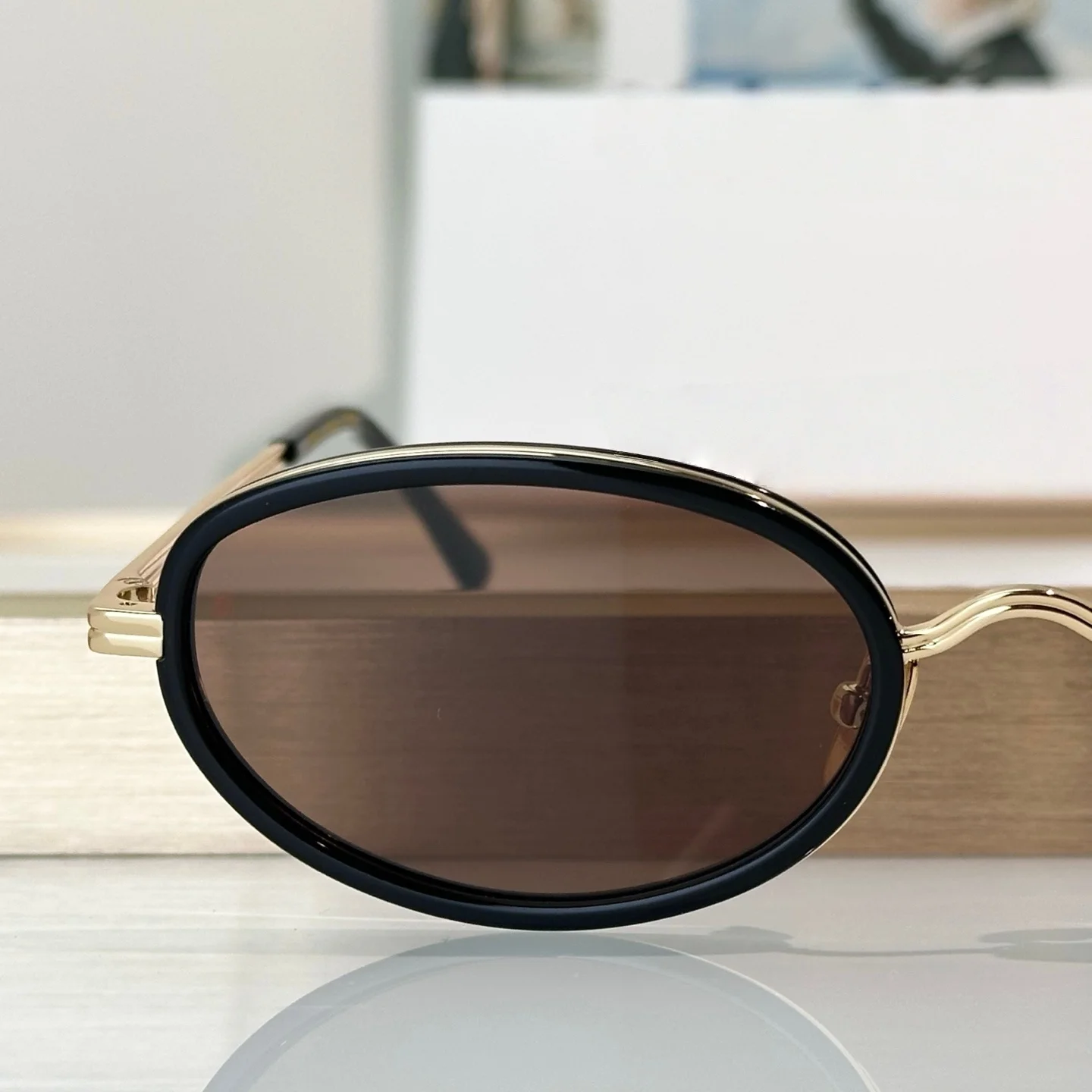 Reign Sunglasses for Men Women,Premium Hybrid Frame,UV400 Dark Grey Lens,Gold Thin Temple,Wardrobe Essential Eyewear