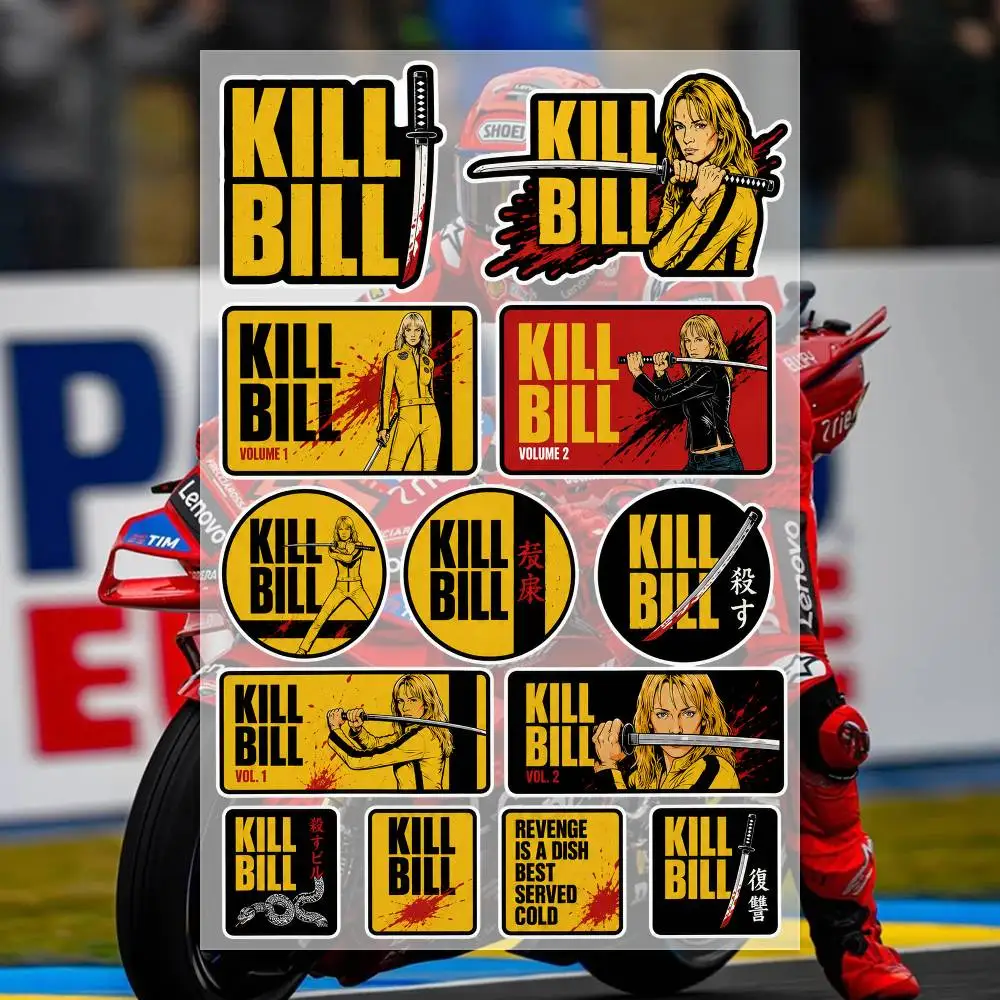 K-Kill Bill Japanese Motorcycle Sticker Suitable for Motorcycle Body Reflective Car Sticker Helmet Decal